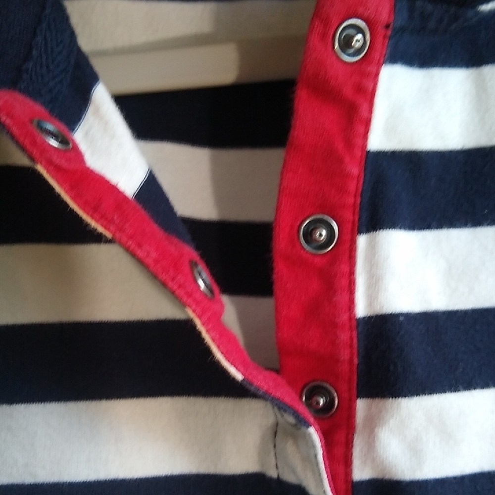 women's M-L-XL navy & white Polo stretchy stripes - Picture 5 of 14